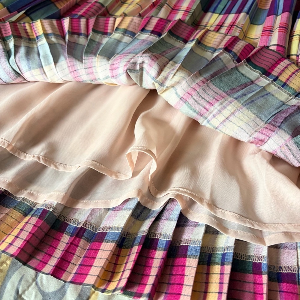 J crew Pleated midi skirt, vibrant shimmering plaid, 6 - Picture 9 of 11